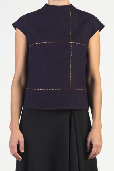 Handstiched Boiled Wool Crop Top